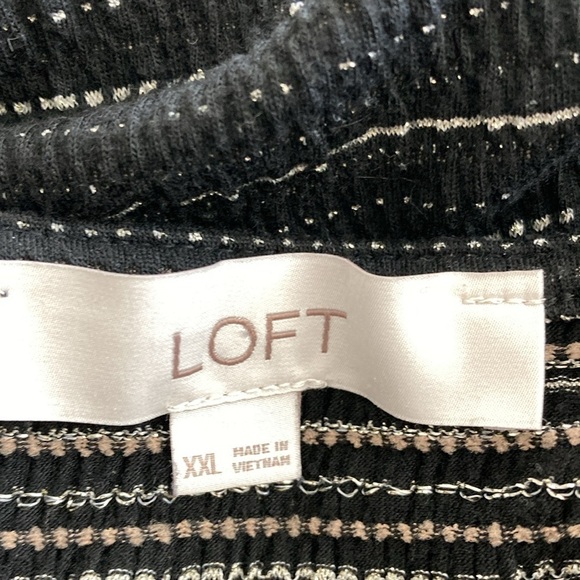 LOFT XXL top black gold long sleeves - Picture 9 of 10